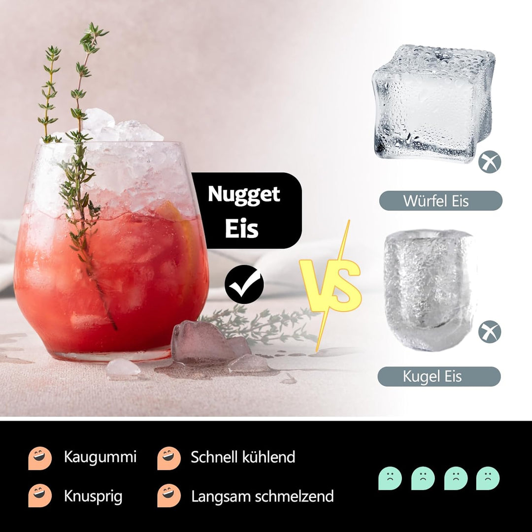 GOPLUS Eiswürfelmaschine mit Wasseranschluss, automatischer Eiswürfelbereiter mit Eisspender & Selbs