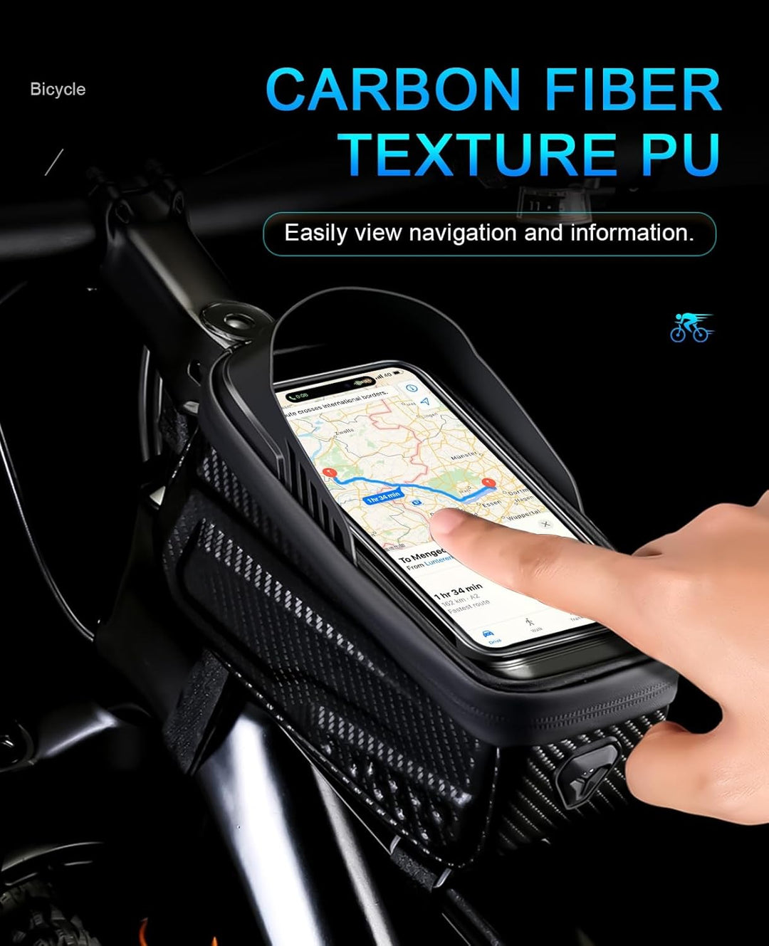 Wasserdichte Fahrrad Rahmentasche mit TPU Touchscreen für Smartphones bis zu 6.8 Zoll – Handytasche,