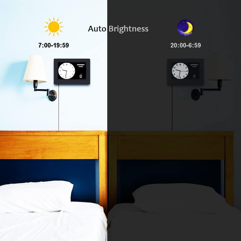 AINFTIME Uhr mit Tag und Datum für ältere Menschen, 3 Farben, extra grosses Display, digitaler Kalen