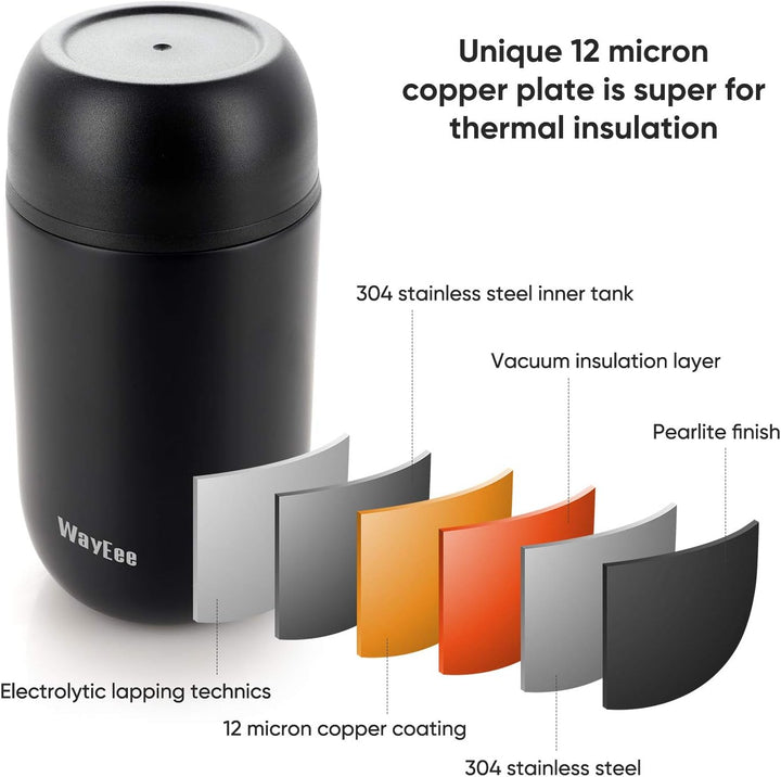 Thermobehälter für Essen 450ml, 710ml Thermobecher Essen Edelstahl Warmhaltebehälter mit Löffel Esse