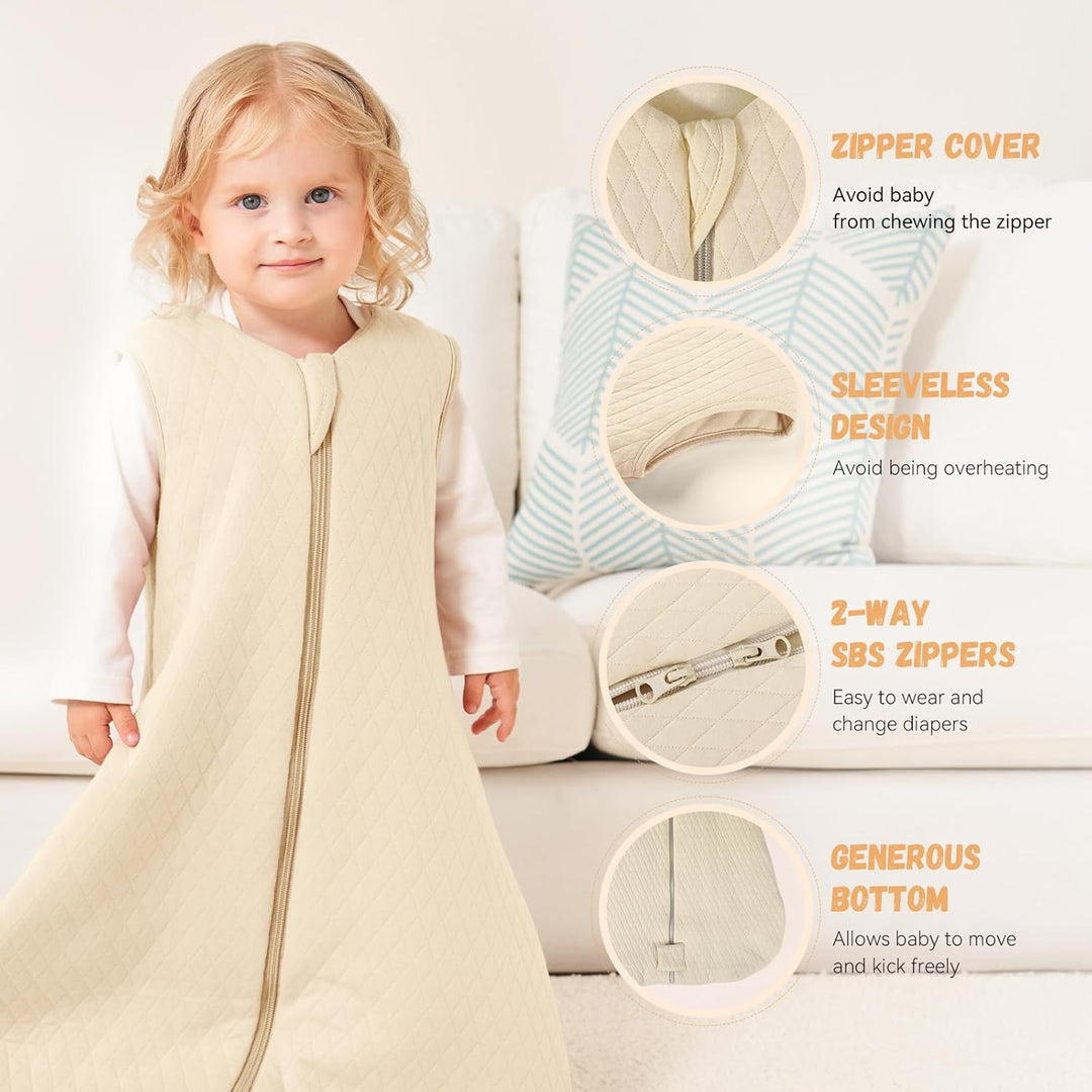 Yoofoss Schlafsack Baby Winter 2.5 Tog - 90cm/18-24 Monate Winterschlafsack Baumwolle Babyschlafsack