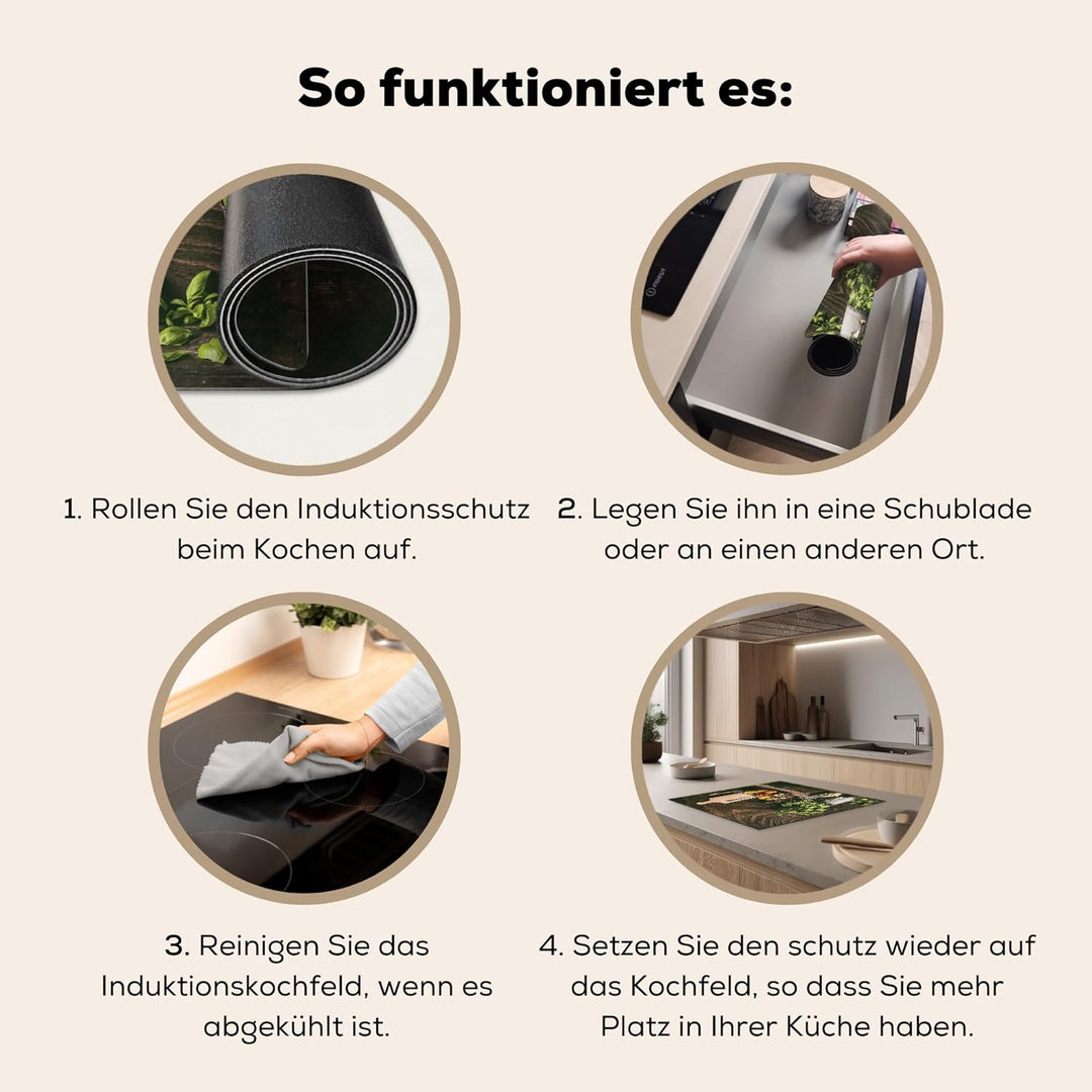KitchenYeah© Herdabdeckplatte Einteilig Küche Ceranfeld Abdeckplatte Cerankochfeld Abdeckung Indukti