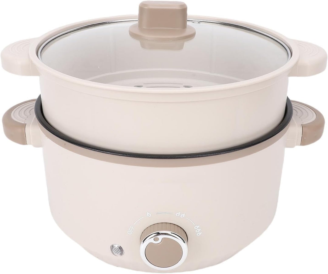 Mumusuki Elektrischer Hot Pot mit Dampfgarer, 3 l grosses Fassungsvermögen, verbrühungssicher, berüh