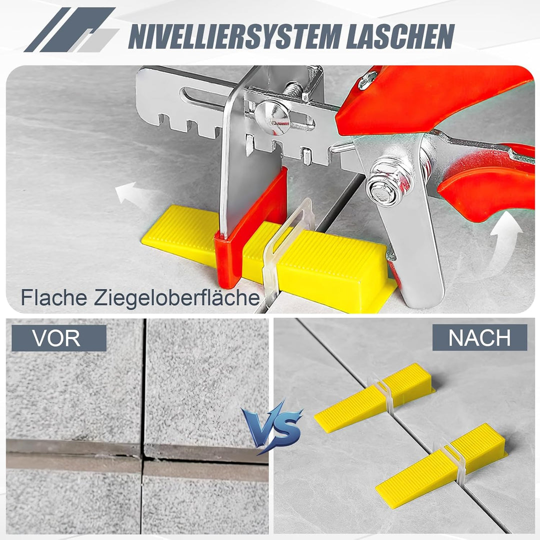 300 Stück Standard Laschen Fugenbreite 1mm, Nivelliersystem Fliesen Nivellierhilfe Zuglaschen Fugenb