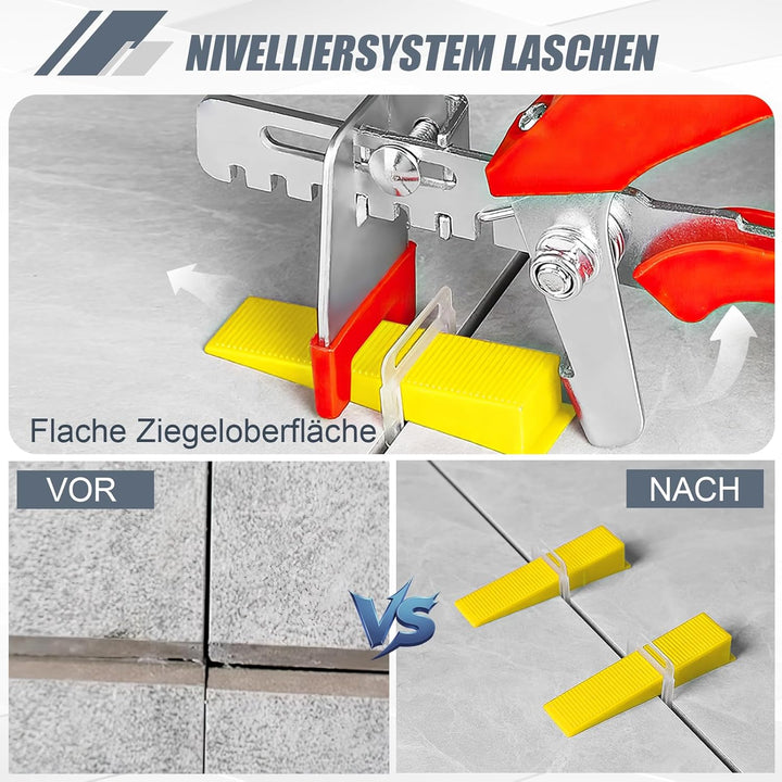 300 Stück Standard Laschen Fugenbreite 1mm, Nivelliersystem Fliesen Nivellierhilfe Zuglaschen Fugenb