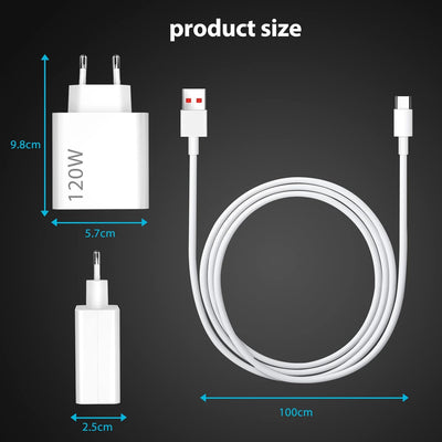 120W USB Ladegerät mit Typ C Ladekabel 1M für Xiaomi 11T Pro 13T Pro 13 Pro 13,USB Netzteil Stecker