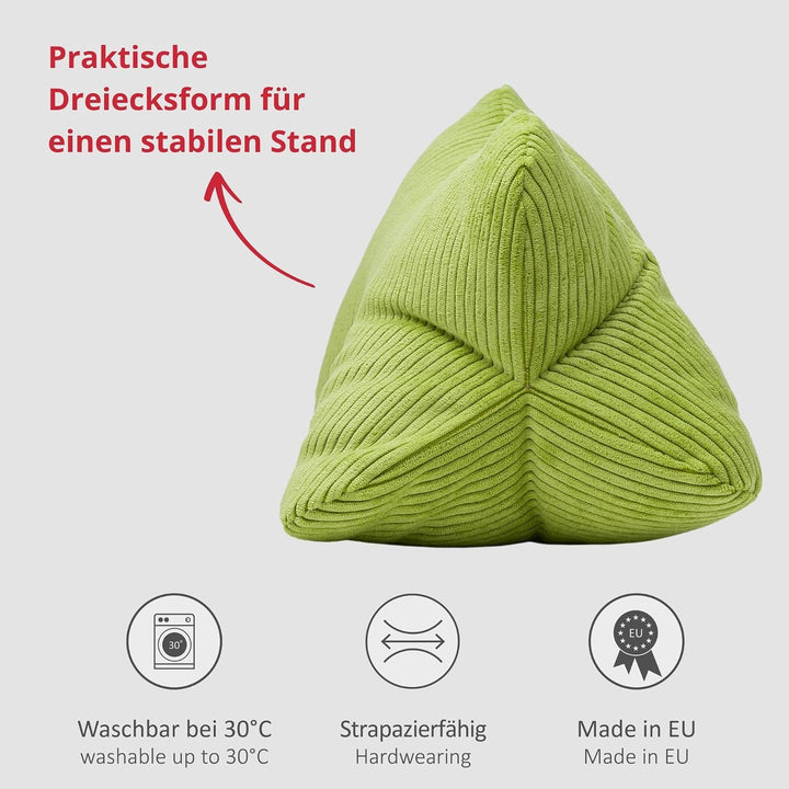 liebling Cord Lesekissen für Bett und Sofa, Bücherkissen, Lesehilfe, 40x25 cm, Leseknochen, Serie Ve