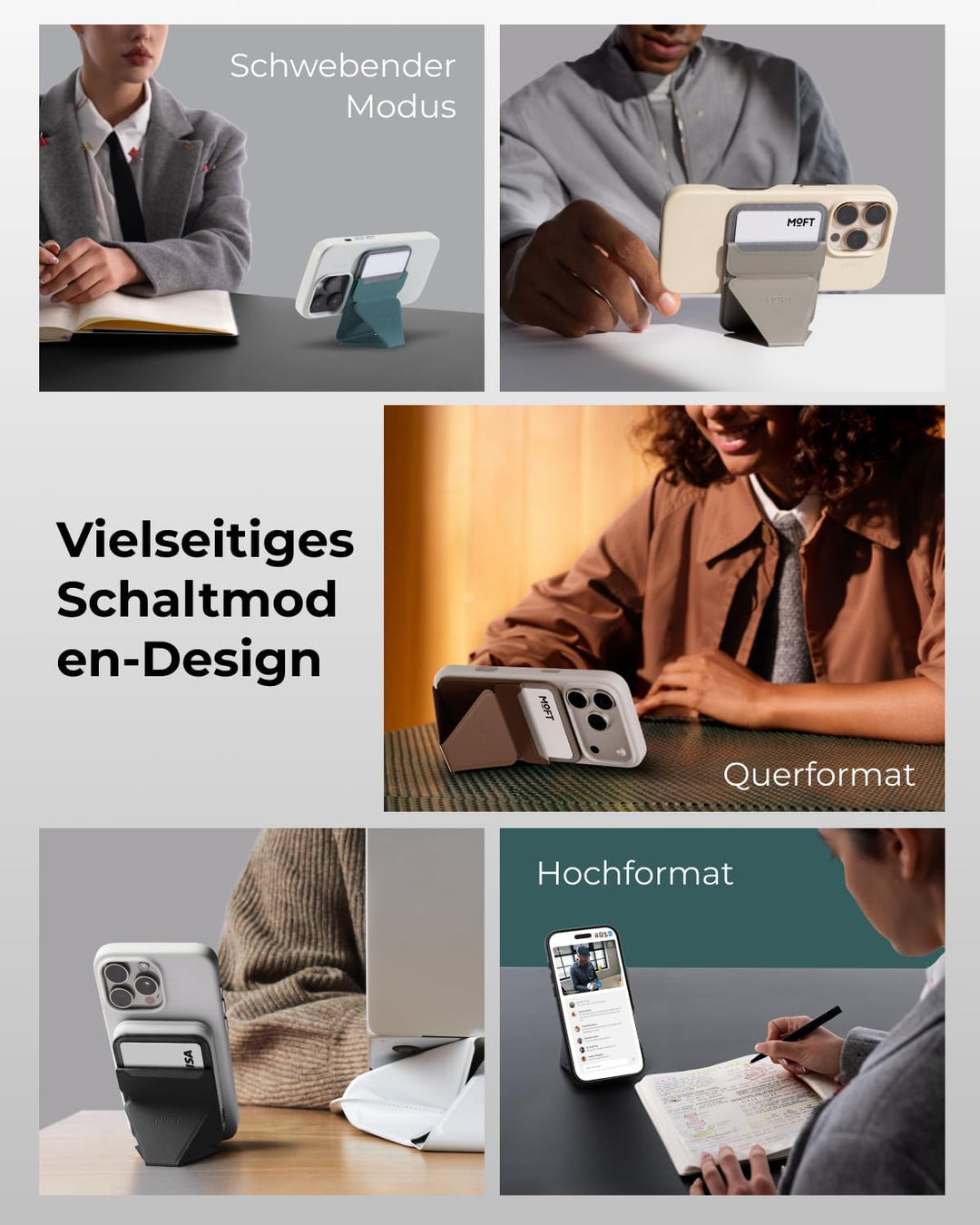 MOFT Magnetischer Wallet Ständer für iPhone 17/16/15/14/13/12 Serie Kompatibel mit MagSafe, MOVAS Ve