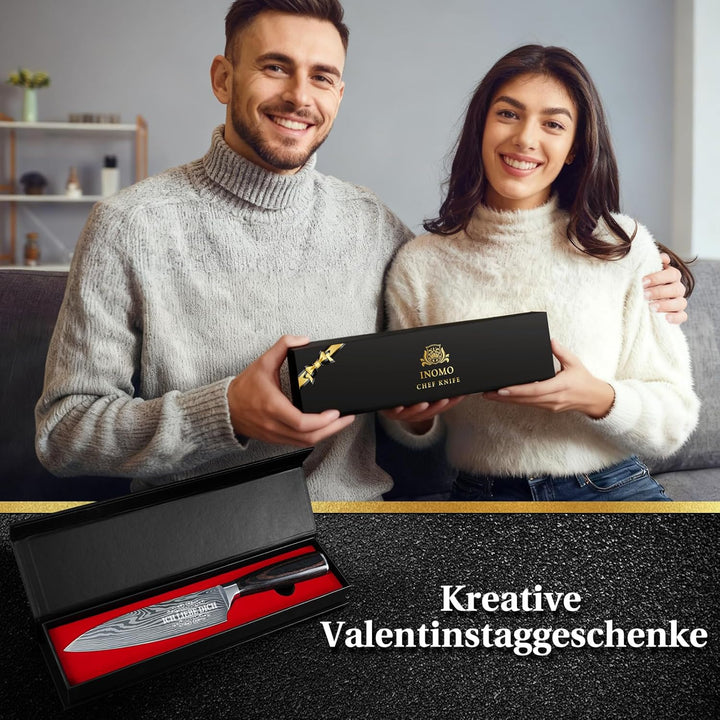 INOMO Geschenk Valentinstag für Ihn, Küchenmesser Geschenke für Papa, Kochmesser Valentinstag Gesche