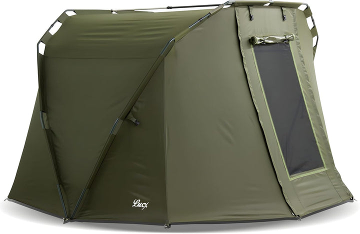 Lucx® Caracal Angelzelt 1 bis 2 Mann Bivvy 2 Personen Karpfenzelt Carp Dome Anglerzelt 295x290x165cm