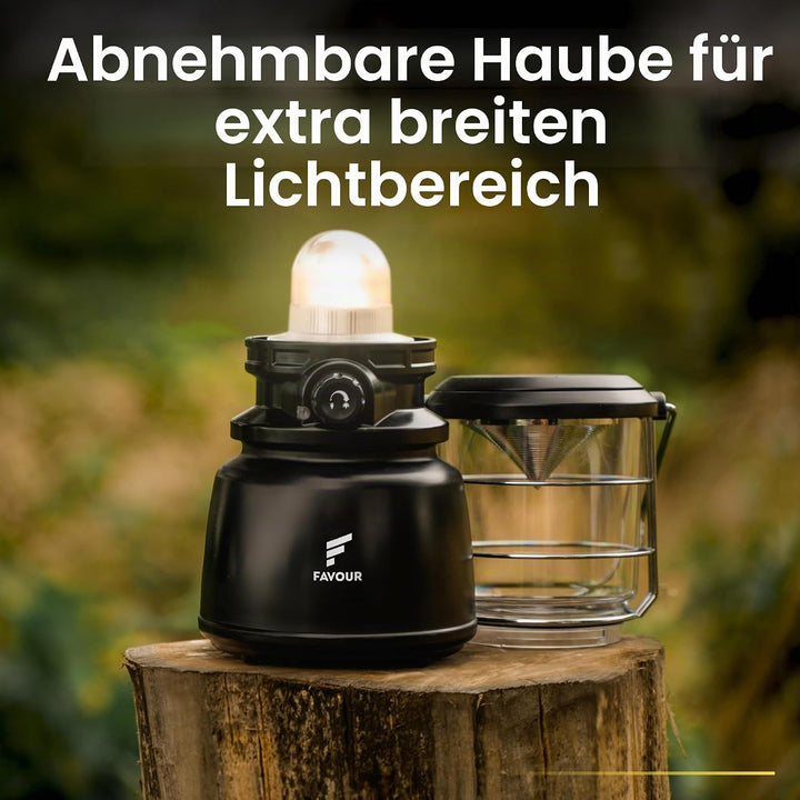 Favour LED Laterne Outdoor Lampe hell 1300 Lumen | Camping Lampe, IP64 wasserdicht, stossfest | Camp