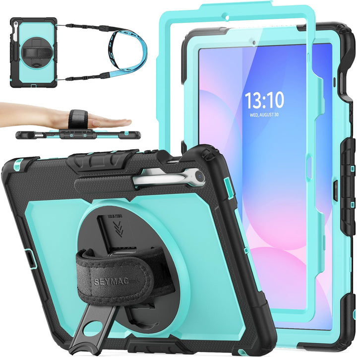 SEYMAC stock Hülle für Samsung Galaxy Tab S10 FE+ Plus 13,1 Zoll, Stossfeste Hülle mit Displayschutz