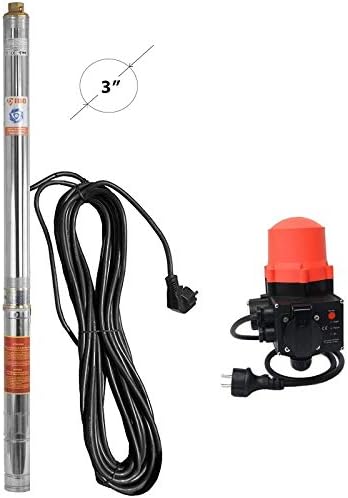 Hochwertige 3" Tiefbrunnenpumpe 3000l/h 8,2 bar Sandverträglich bis