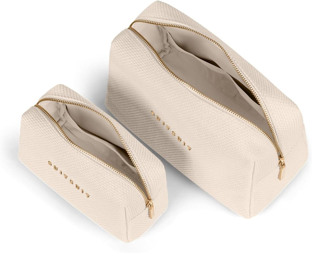 SUITSUIT Fab Seventies - Make-up tas voor Dames - Toilettas etui - Beautycase Set - Natural Dots Nat