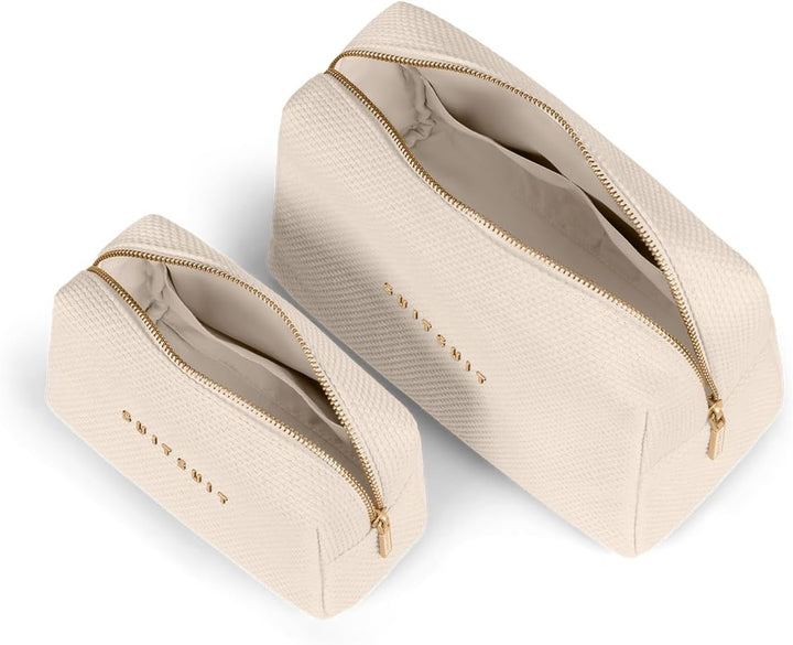 SUITSUIT Fab Seventies - Make-up tas voor Dames - Toilettas etui - Beautycase Set - Natural Dots Nat