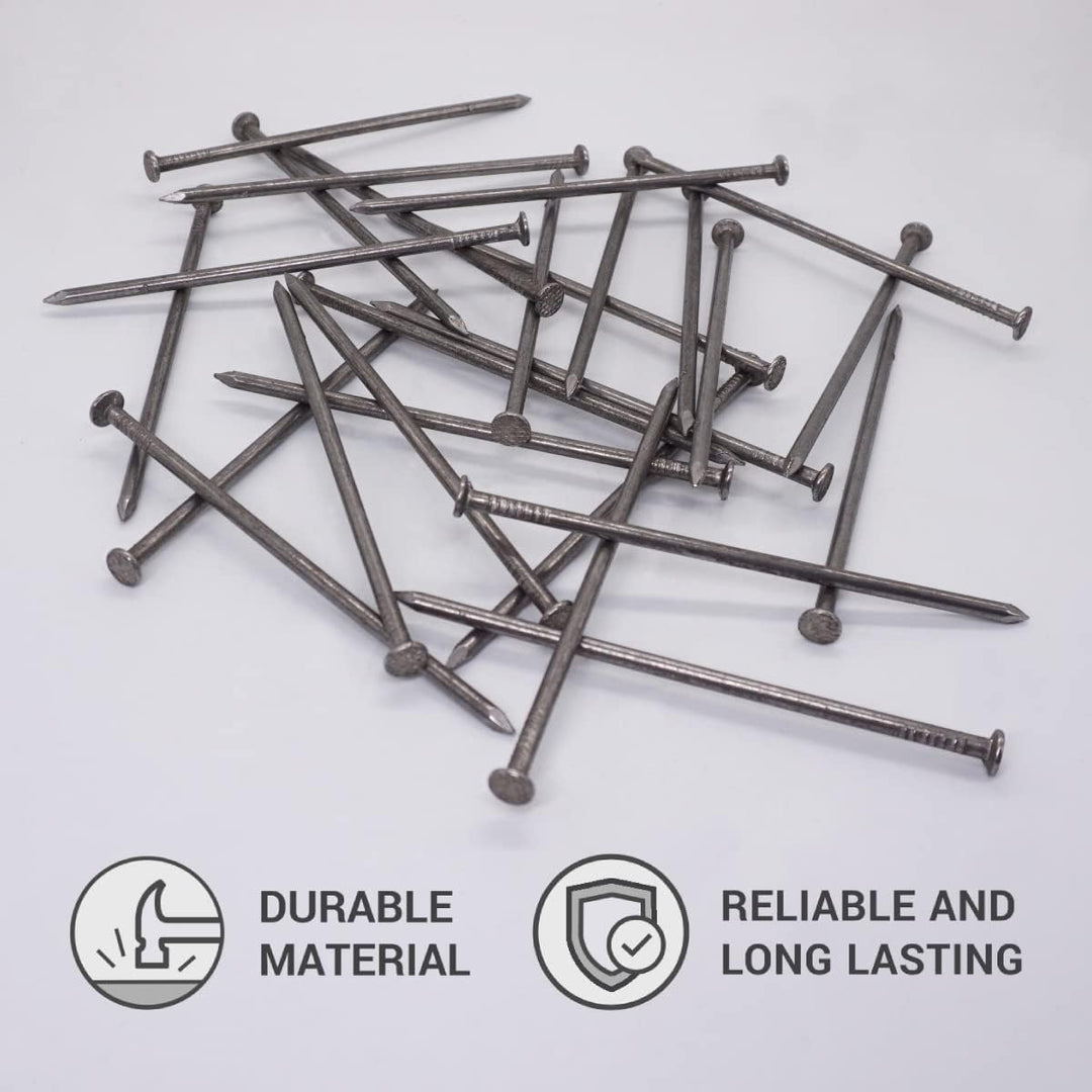 (100 Stück) Kohlenstoffstahl 4,0 x 120 mm Konstruktionsnägel Flacher Rundkopf Mehrzweck Common Wire