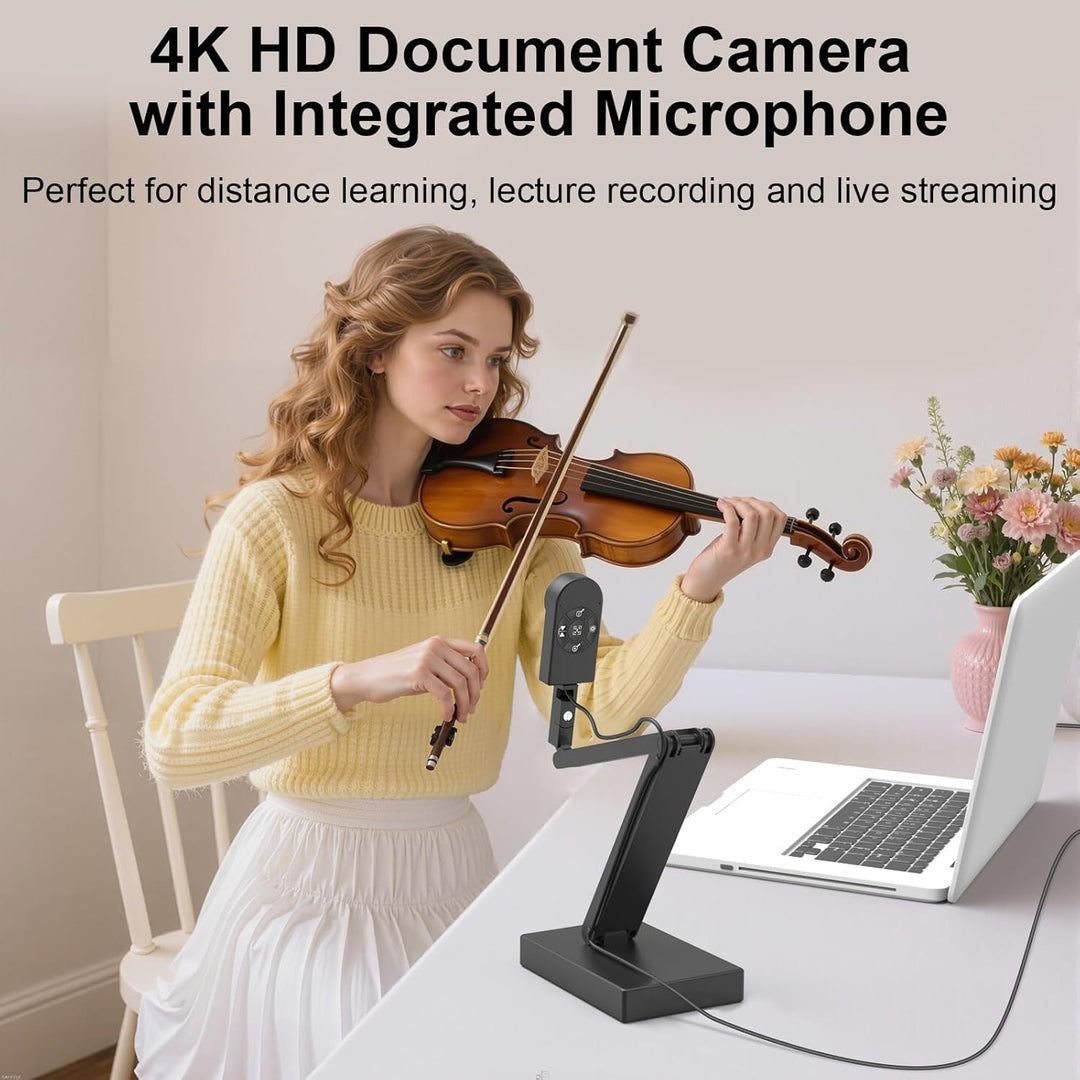 12MP Dokumentenkamera Schule, 4K Visualizer für Klassenzimmer - A3-Format, LED Licht, MIC, Drehen, S