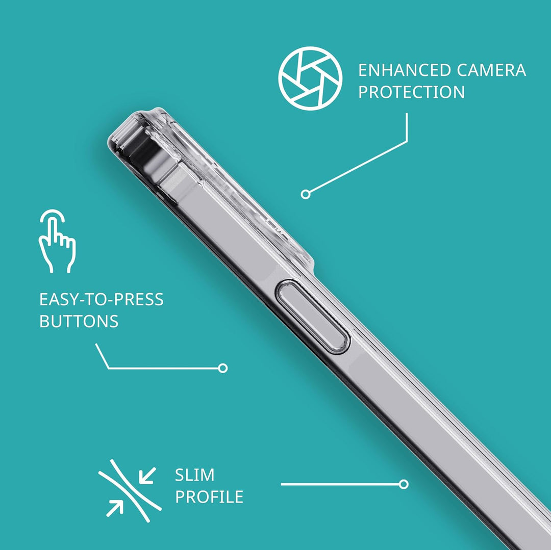 tech21 Evo Clear Hülle für iPhone 15 Pro Max – Aufprallschutz – transparent farblos, farblos