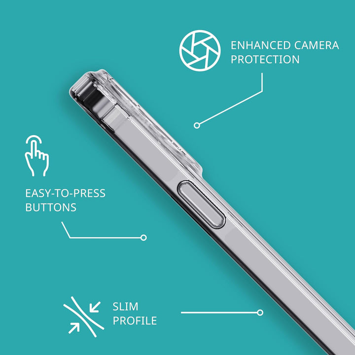 tech21 Evo Clear Hülle für iPhone 15 Pro Max – Aufprallschutz – transparent farblos, farblos