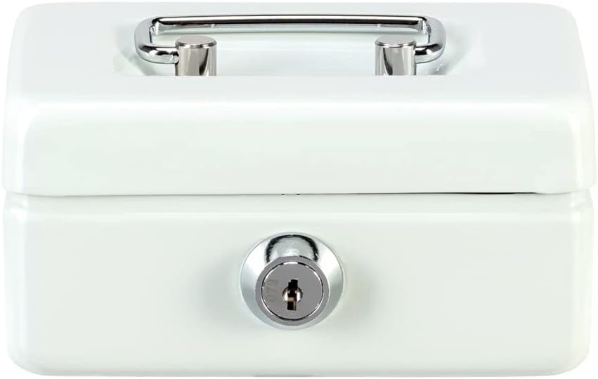 Burg Wächter Geldkassette abschliessbar mit Schlüssel, Weiss & Burg-Wächter Geldkassette abschliessb