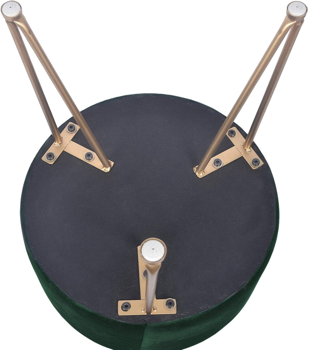 Rebecca Mobili Runder Hocker, Fusshocker Puff, Grün, MDF Eisen Samtschwamm, Klassischer Stil, Home D