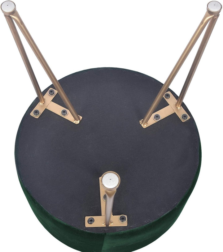 Rebecca Mobili Runder Hocker, Fusshocker Puff, Grün, MDF Eisen Samtschwamm, Klassischer Stil, Home D