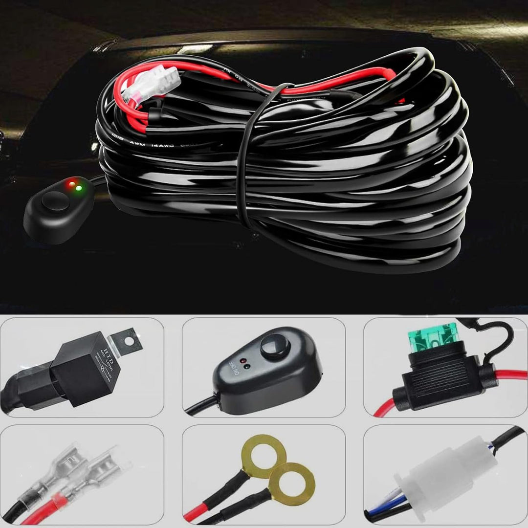 AUXTINGS LED Zusatzscheinwerfer Scheinwerfer mit 3 Reihen 82 cm 405W LED Nebelscheinwerfer + 10cm le