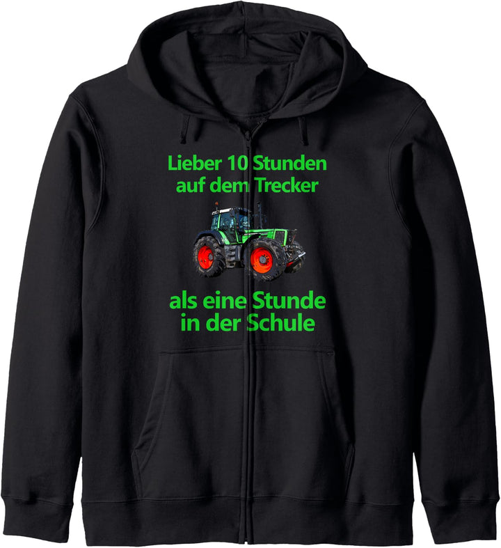 Traktor Trecker Kind Landwirt Bauer Schule Landwirtschaft Kapuzenjacke