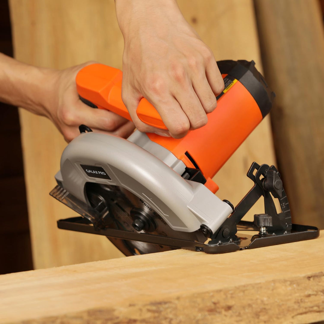 GALAX PRO Kreissäge, 1400W Maximale 6000RPM, Einstellbare Schnitttiefe und -winkel: 62 mm (90°) - 48
