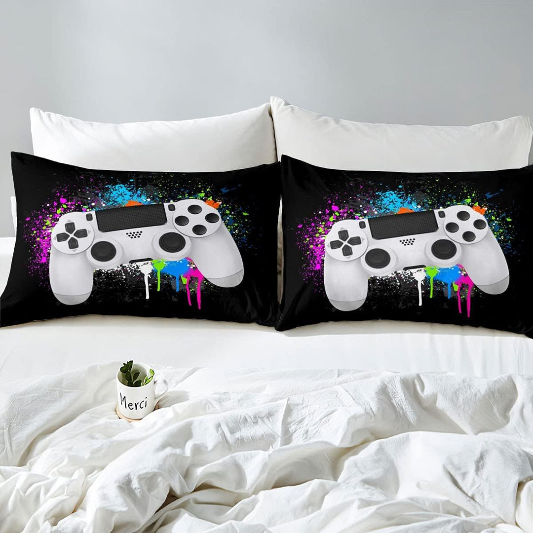 Spielen Bettwäsche Set Bunte Tie-Dye Hippie Tröster Abdeckung Gamepad Bettbezug Abstrakt Graffiti Ku