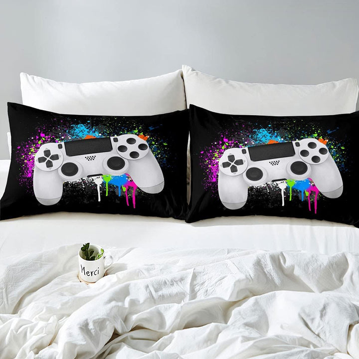 Spielen Bettwäsche Set Bunte Tie-Dye Hippie Tröster Abdeckung Gamepad Bettbezug Abstrakt Graffiti Ku