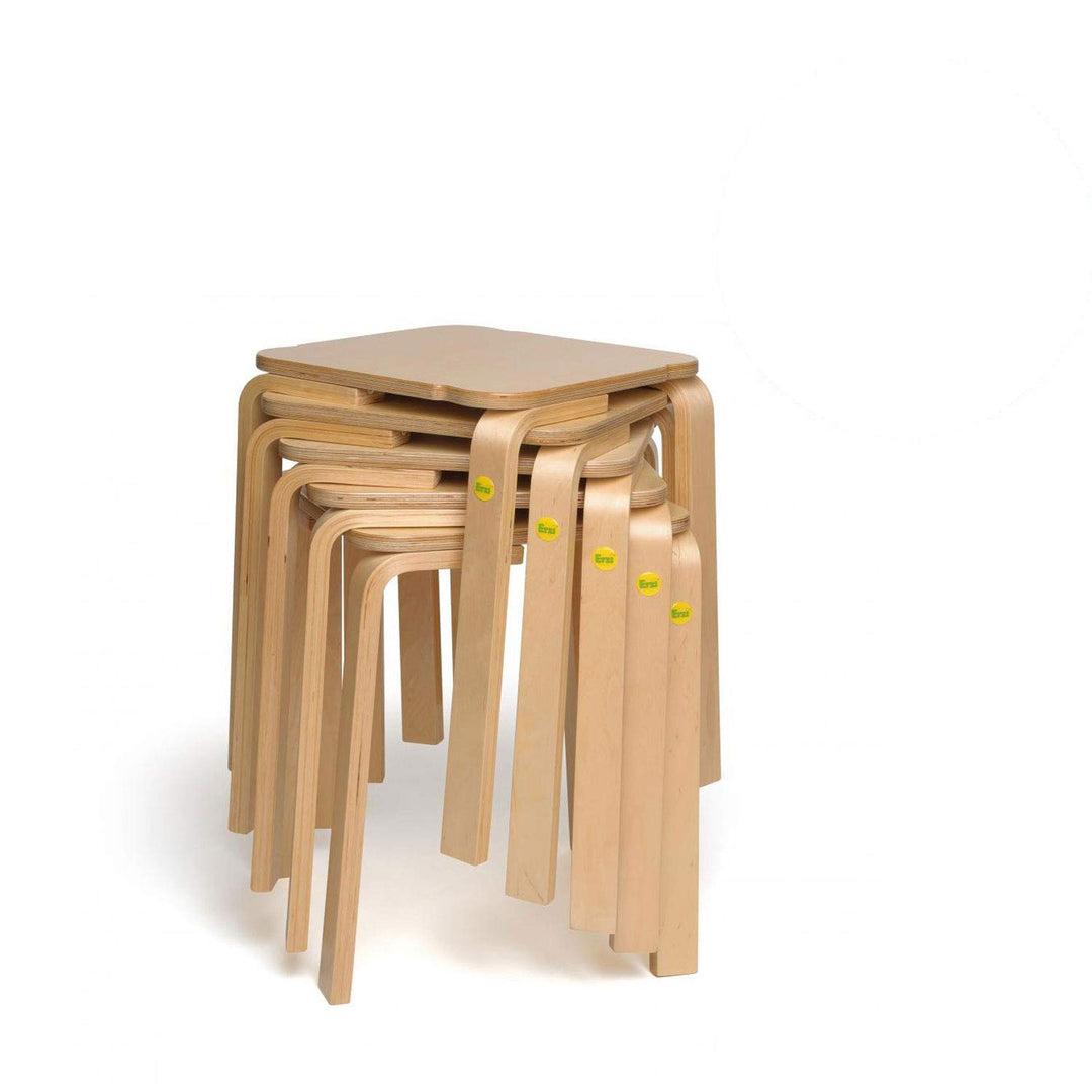 5x Erzi Hocker 48 aus Formholz Birke bis 140kg belastbar Stuhl stapelbar