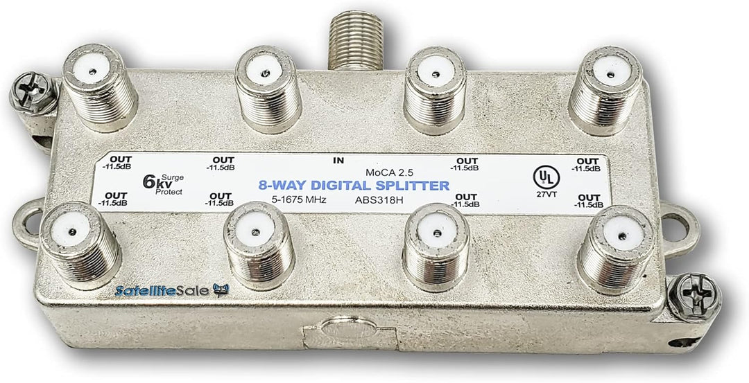 Amphenol 8-fach digitaler Splitter MoCA 2.5 ABS318H silber 8 Way, 8 Way