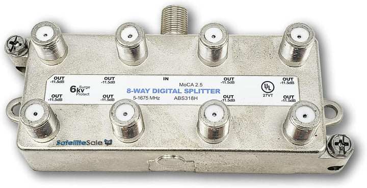 Amphenol 8-fach digitaler Splitter MoCA 2.5 ABS318H silber 8 Way, 8 Way