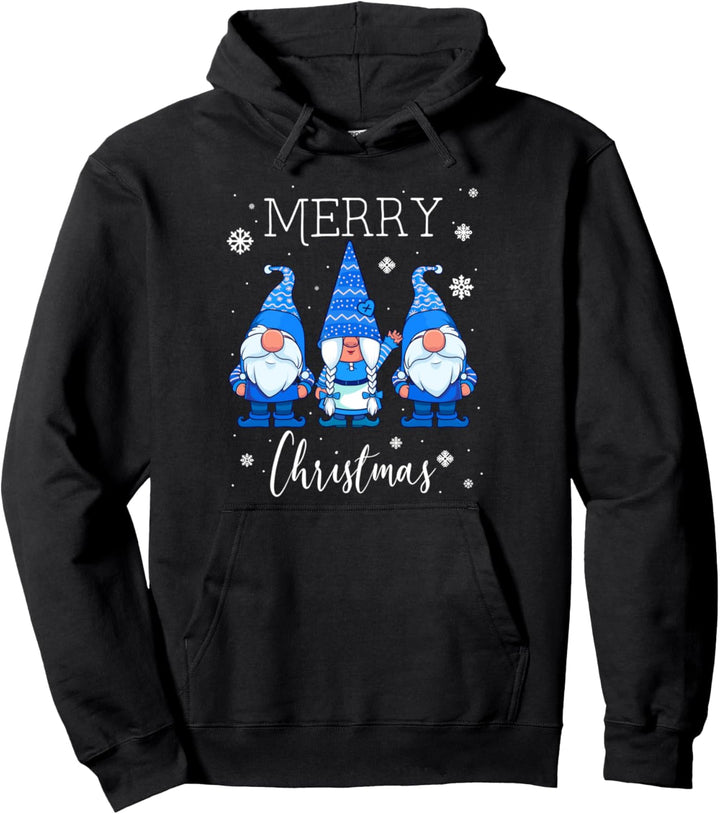 Frohe Weihnachten Gnome Drei Blau Nordic Gnome Geschenk Pullover Hoodie