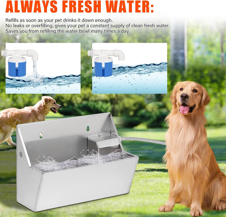 Wasserspender für Hunde, 8 Liter automatischer Trinkbrunnen aus Edelstahl, Wassernapf für mittelgros