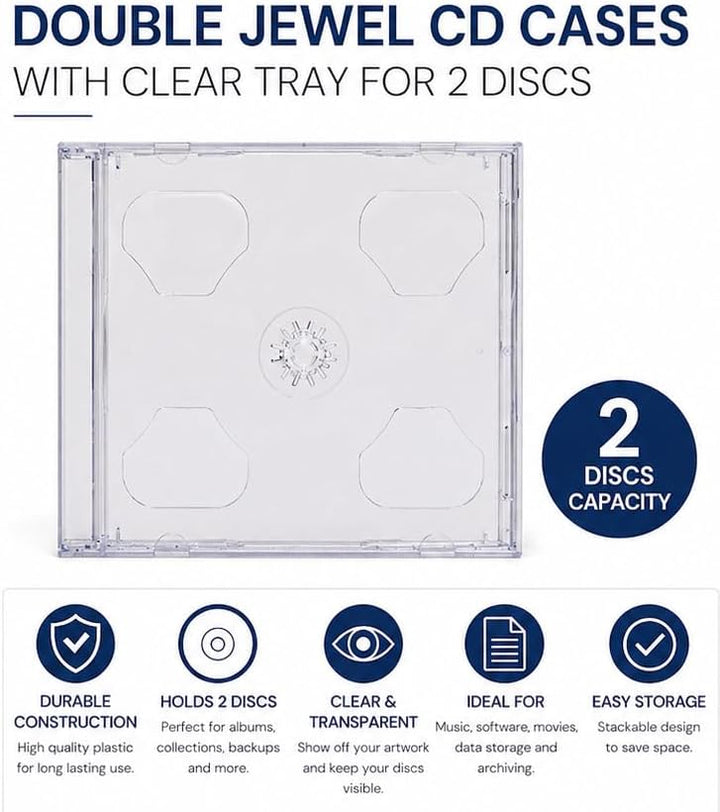 10 CD/Dvd Double Jewel Cases klar dragontrading ® Profi Qualität