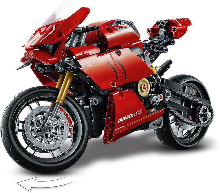 LEGO 42107 Technic Ducati Panigale V4 R Motorrad, Supermotorrad-Schaustück für Sammler, Set für Kind
