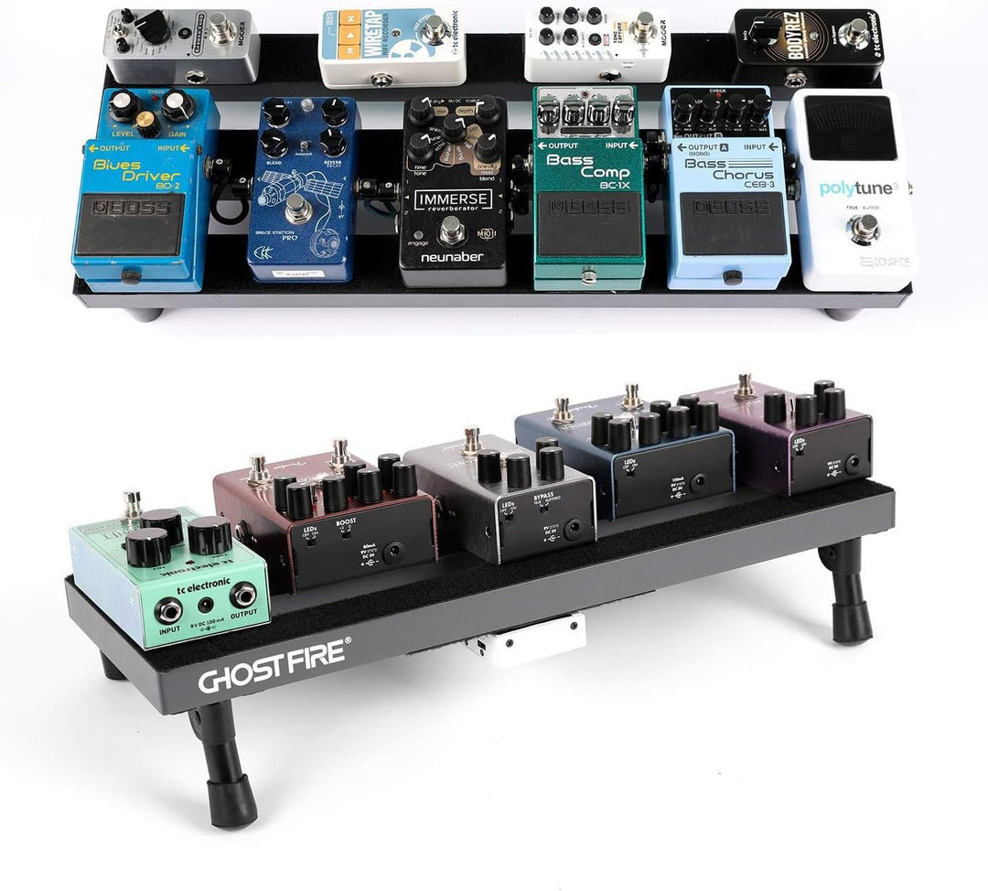 Ghost Fire Guitar Pedal Board 1.1ib Aluminum Super light Effect Pedalboard with Carry Bag (19.7''x7'