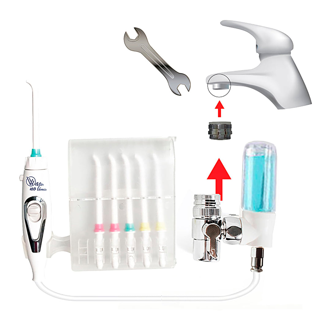 WATER NO LIMITS | Professioneller Dentalreiniger ohne Batterien oder Strom | Munddusche, die den Was