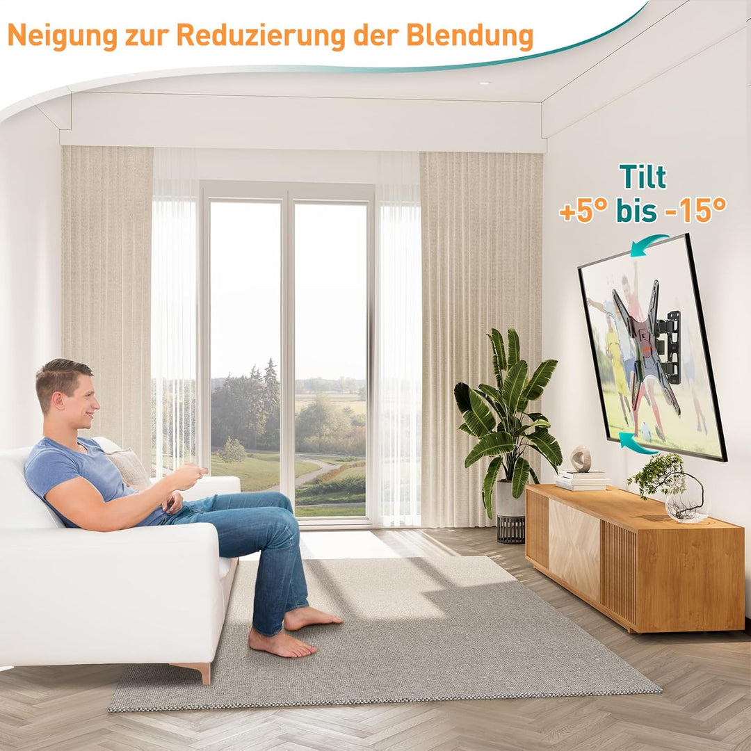 ELIVED TV Wandhalterung Schwenkbar Neigbar TV Halterung für 26-55 Zoll Flach/Curved Fernseher oder M