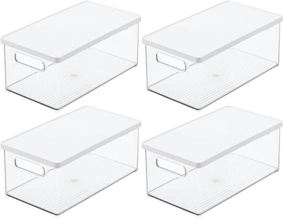 mDesign 4er-Set Kosmetik Organizer – praktische Kosmetikaufbewahrung aus Kunststoff mit abnehmbarem