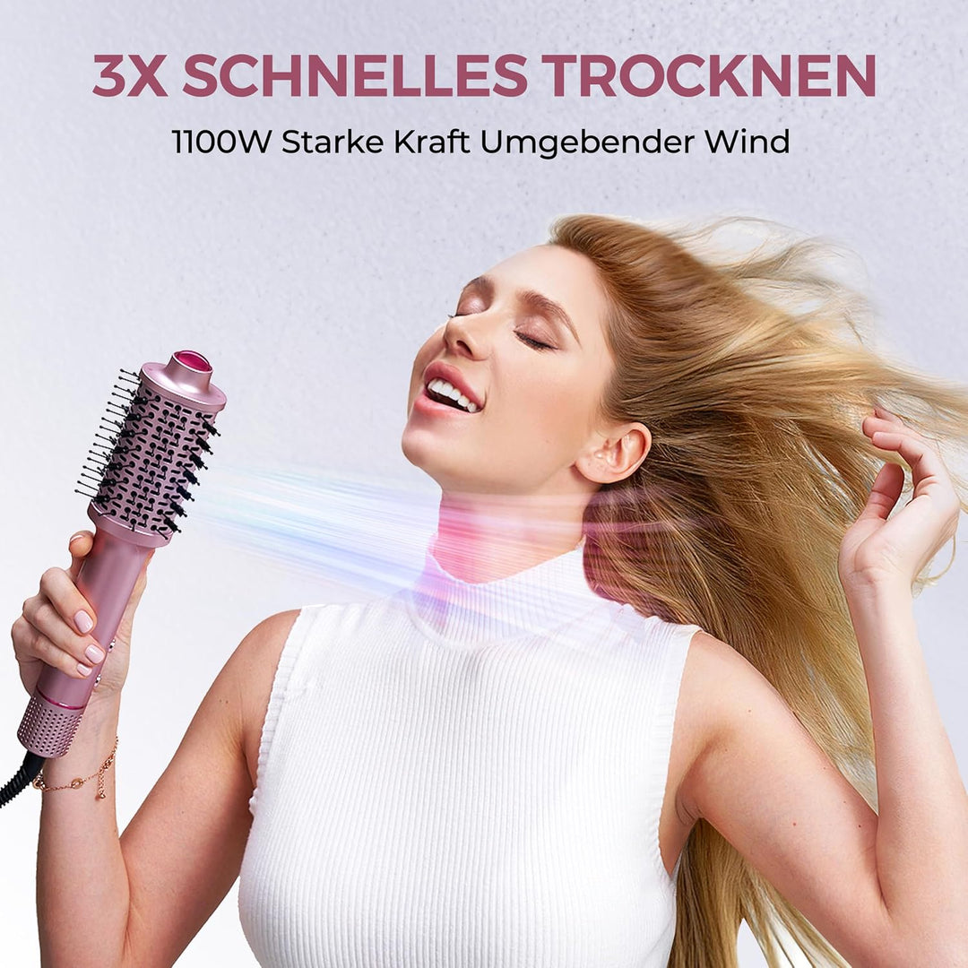Warmluftbürste/Föhnbürste – leichte Warmluftbürste für schnelles Trocknen, Volumen, Locken und Glätt