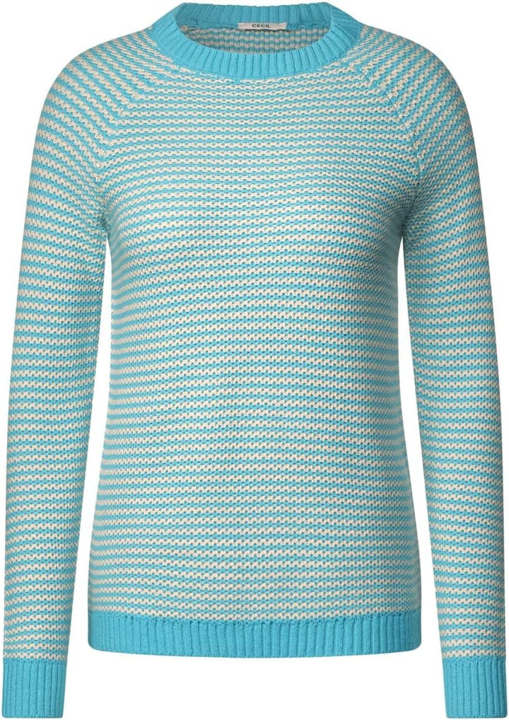 Cecil Damen B302167 Strickpullover S Aquatic Blue, S Aquatic Blue