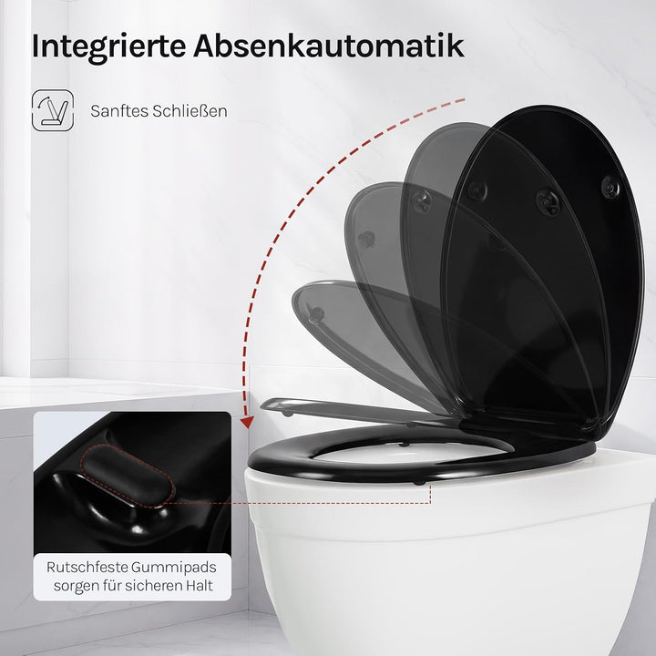 WOLTU WC Sitz mit Absenkautomatik,Toilettensitz Motiv, Toilettendeckel aus Duroplast, Stable Klodeck