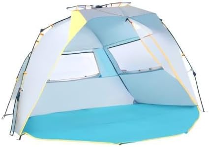 WolfWise Strandmuschel mit Schnellaufbau für 4-5 Personen – UV-Schutz 50+, Wasserabweisend, Privater