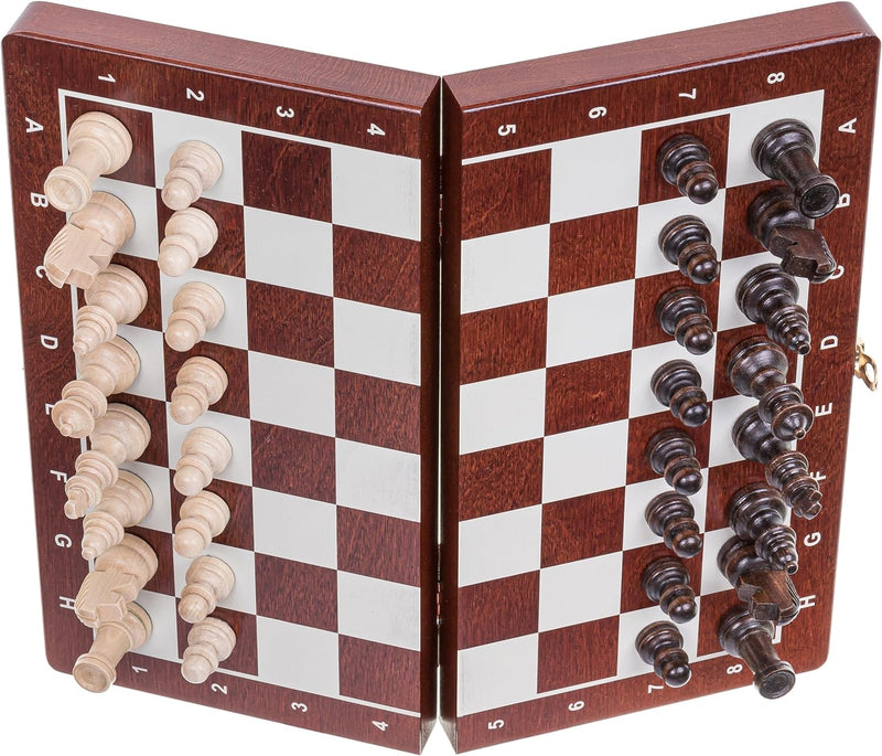 Schach Schachspiel - MAGNETISCHE Basic - 26,5 x 26,5 cm - Schachfiguren & Schachbrett aus Holz