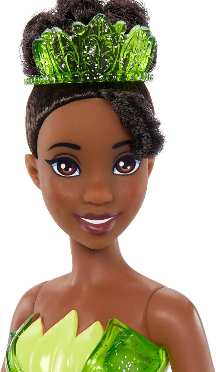 Mattel DISNEY Prinzessin Tiana - Bewegliche Puppe mit glitzerndem Outfit und Accessoires, inspiriert