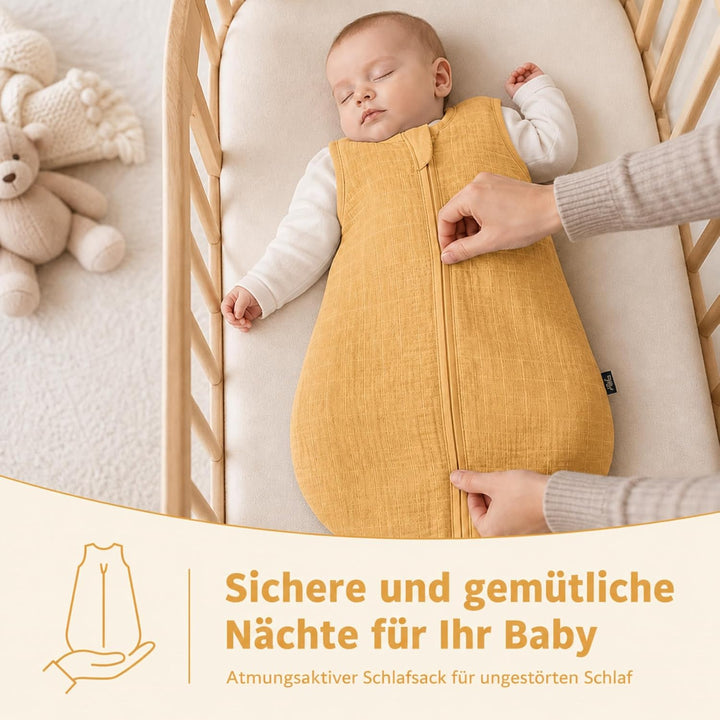 Kinderhaus Blaubär Alvi Babyschlafsack & Windel Blaubaer | Sommerschlafsack atmungsaktiv | Leichter