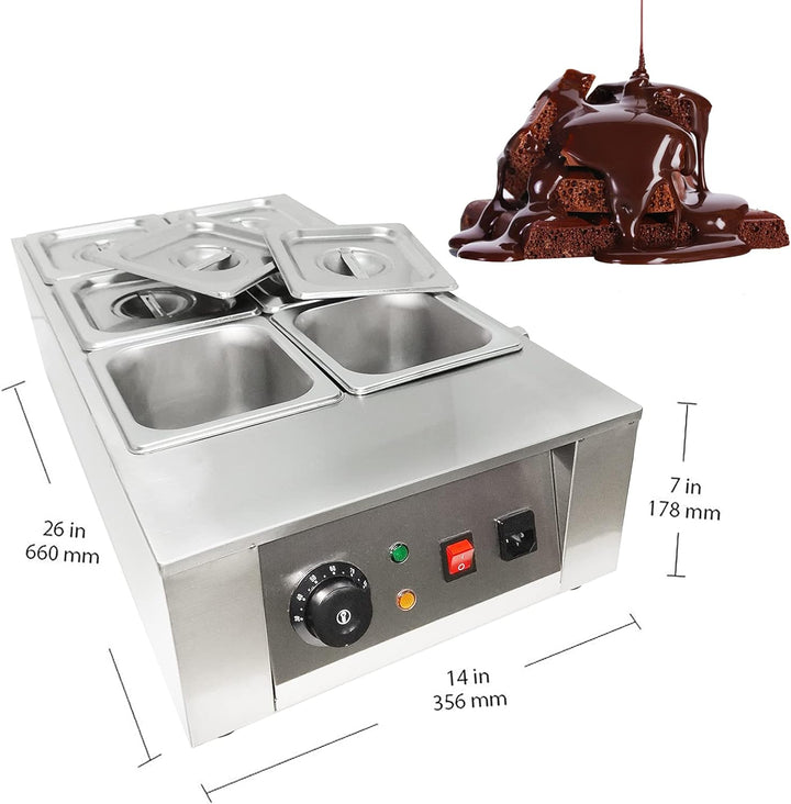 6 Schmelztiegel Edelstahl Schokoladen Schmelzmaschine Chocolate Melter Schokolade SchmelzgeräT Schok